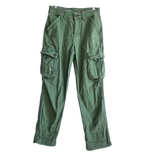 Pilcro 25 Cargo Pants Womens Green Excellent Utility Straight Leg‎ Cotton Pants